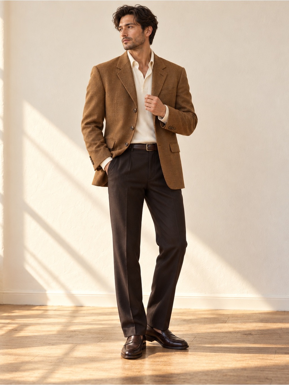Bäumler Luxury Tobacco Wool Blazer Piacenza Fabric 3 Button Crest Sz US 42R